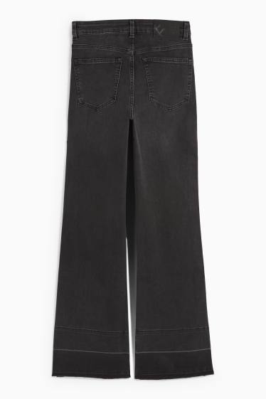 Damen - Flared Jeans - Mid Waist - dunkeljeansgrau