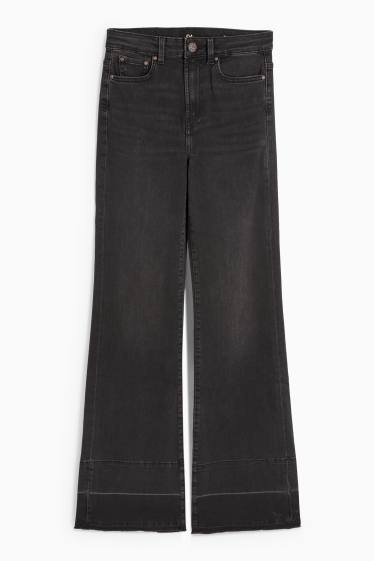 Damen - Flared Jeans - Mid Waist - dunkeljeansgrau