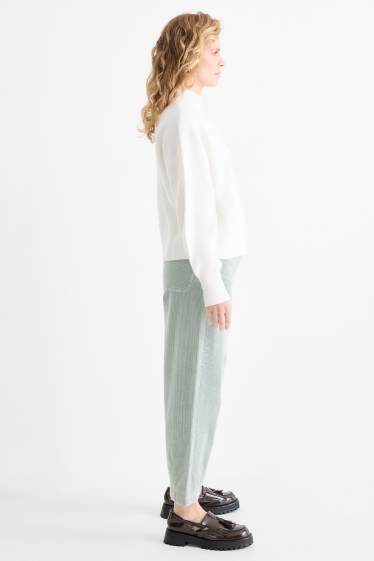Damen - Cordhose - High Waist - Barrel Leg - LYCRA® - mintgrün