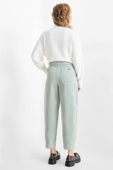 Damen - Cordhose - High Waist - Barrel Leg - LYCRA® - mintgrün