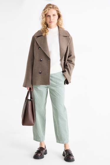 Damen - Cordhose - High Waist - Barrel Leg - LYCRA® - mintgrün