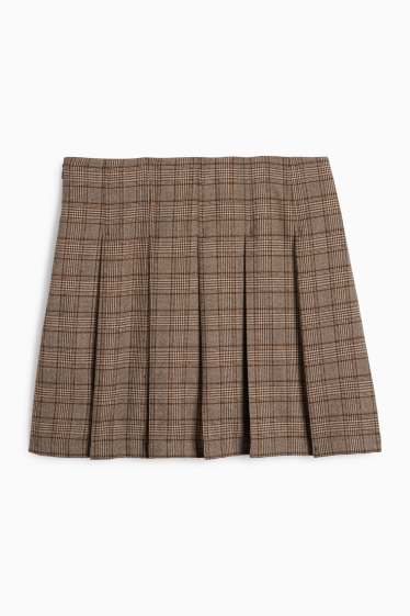 Femmes - Jupe-short - à carreaux - marron clair