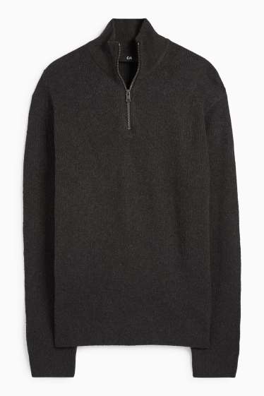 Men - Jumper - ribbed - black
