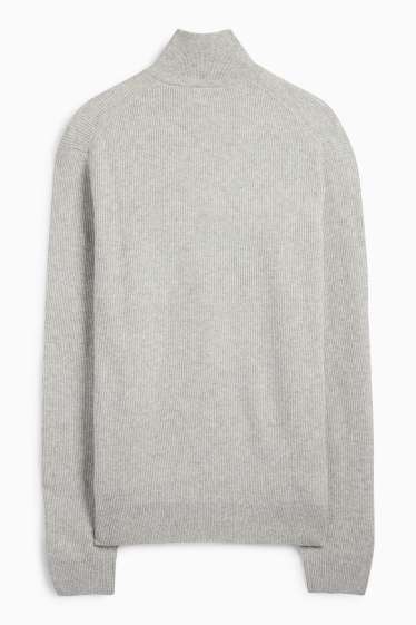 Men - Jumper - ribbed - gray