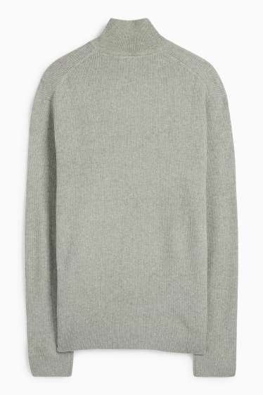 Men - Jumper - ribbed - light gray