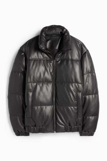 Uomo - Giacca trapuntata - similpelle - nero