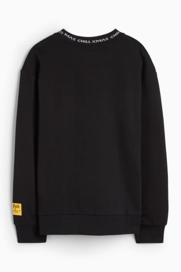 Enfants garçons - Bonhomme de neige - sweat de Noël - noir