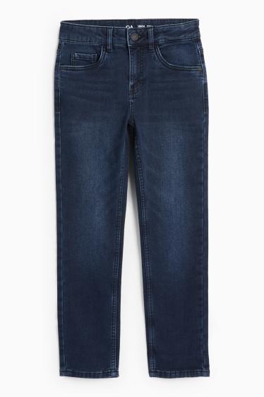 Kinderen: jongens - Slim jeans - thermojeans - LYCRA® - jeansdonkerblauw