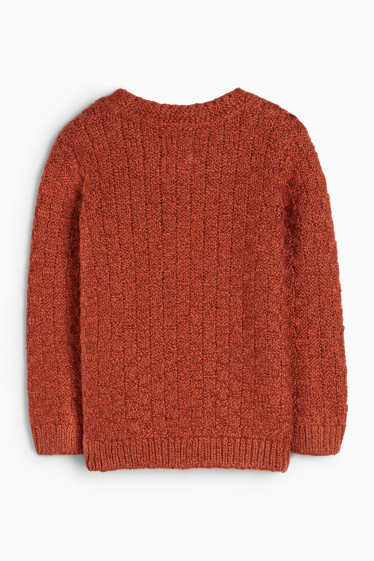 Baby Jungen - Baby-Pullover - strukturiert - terracotta