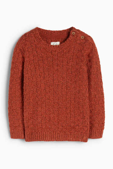 Baby Jungen - Baby-Pullover - strukturiert - terracotta