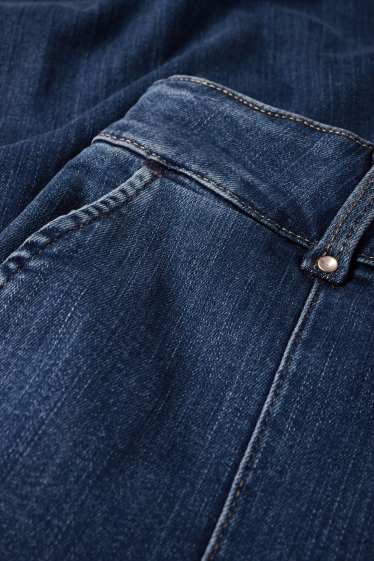 Women - Wide leg jeans - high waist - blue denim