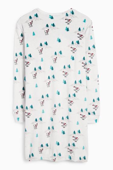 Femei - Cămașă de noapte - Snoopy - gri deschis melanj