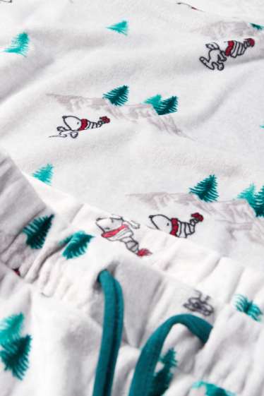 Damen - Winterpyjama - Snoopy - hellgrau-melange