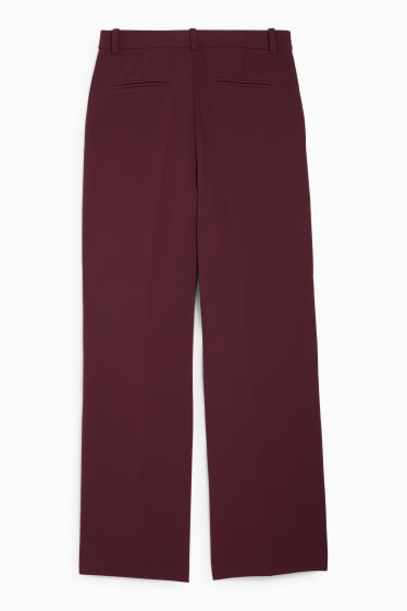 Dona - Pantalons formals - high waist - wide leg - bordeus