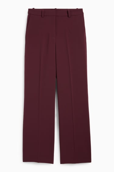 Dona - Pantalons formals - high waist - wide leg - bordeus