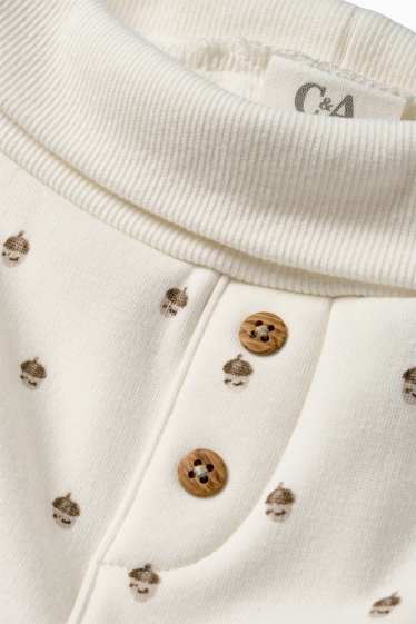 Unisex - Eichel - Baby-Jogginghose - plüschgefüttert - cremeweiß