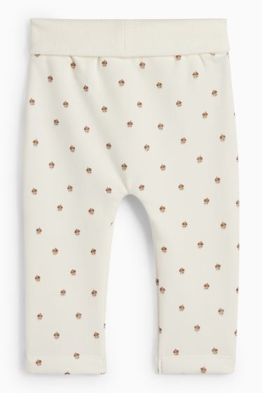 Unisex - Eichel - Baby-Jogginghose - plüschgefüttert - cremeweiß