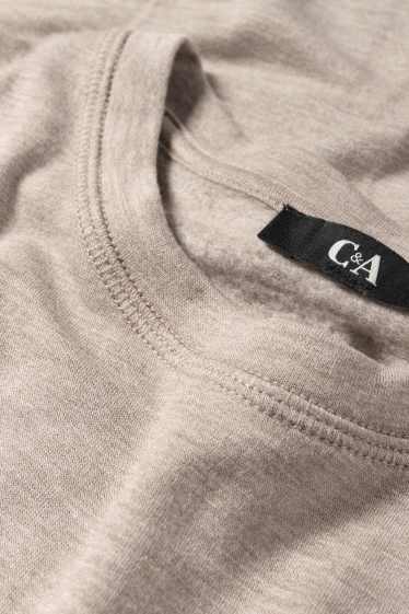 Women - Long sleeve top - slim fit - taupe