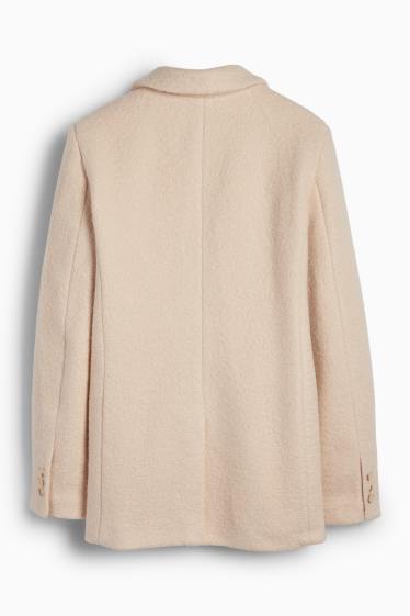 Women - Long blazer - relaxed fit - light beige