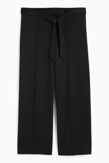 Damen - Jersey-Hose - Flared Fit - schwarz