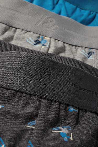 Heren - Set van 3 - trunks - blauw / grijs