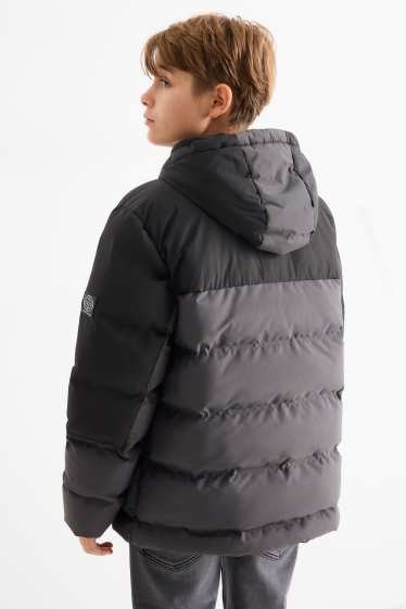 Enfants garçons - Doudoune à capuche - finition déperlante - noir