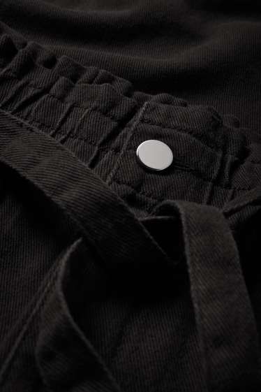 Femei - Pantaloni de stofă - talie înaltă - barrel leg - negru