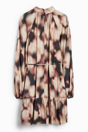 Femei - Rochie în A - cu model - negru / nej