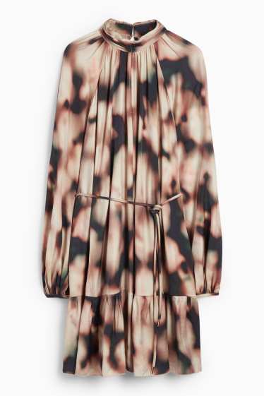 Femei - Rochie în A - cu model - negru / nej