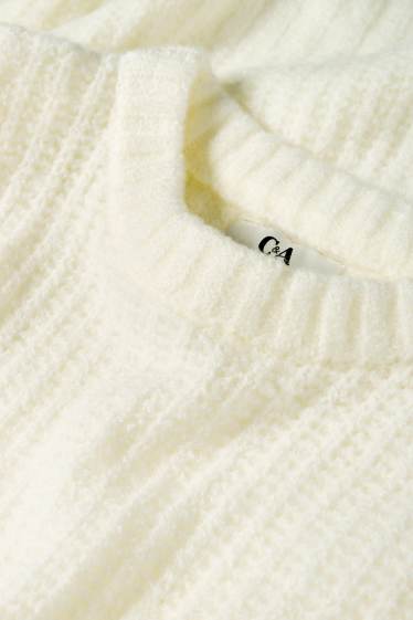 Femmes - Pull - finition côtelée - blanc crème