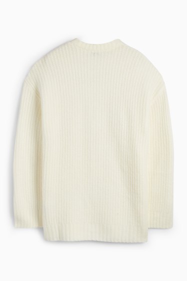 Femmes - Pull - finition côtelée - blanc crème