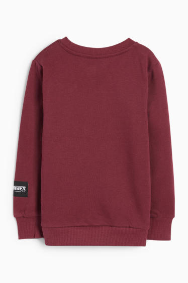 Kinder Buben - Minecraft - Weihnachts-Sweatshirt - bordeaux
