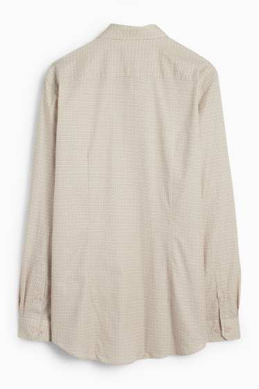 Men - Business shirt - slim fit - kent collar - patterned - beige