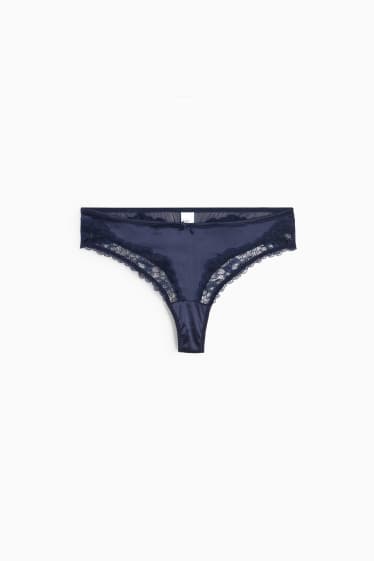 Dames - String - donkerblauw
