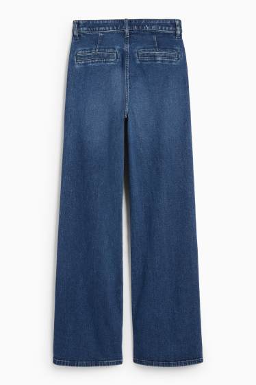 Femei - Wide leg jeans - talie înaltă - LYCRA® - denim-albastru