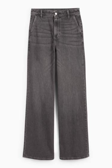 Femmes - Wide leg jean - high waist - LYCRA® - jean gris foncé