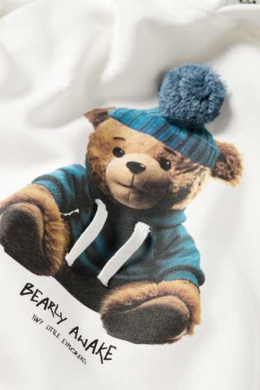 Children Boys - Teddy bear - hoodie - white