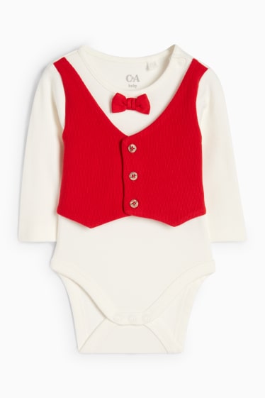 Baby Boys - Baby Christmas outfit - 2 piece - white / red