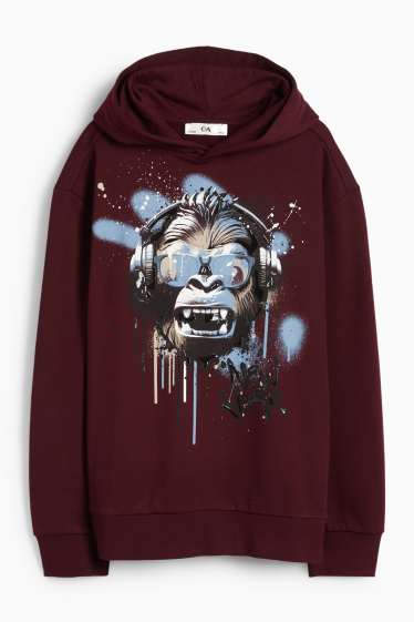 Kinder Jungen - Gorilla - Hoodie - dunkelrot