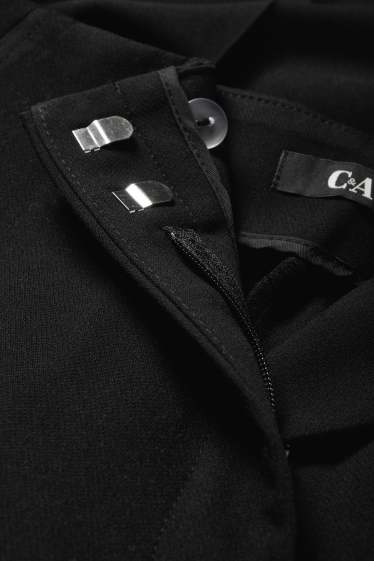 Women - Business trousers - high waist - wide leg - black