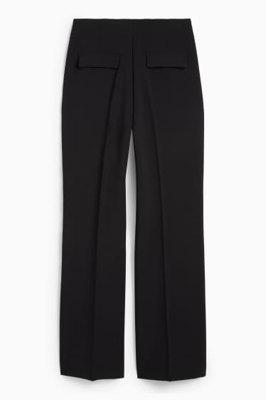 Women - Business trousers - high waist - wide leg - black