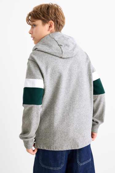 Enfants garçons - Sweat à capuche - gris clair chiné