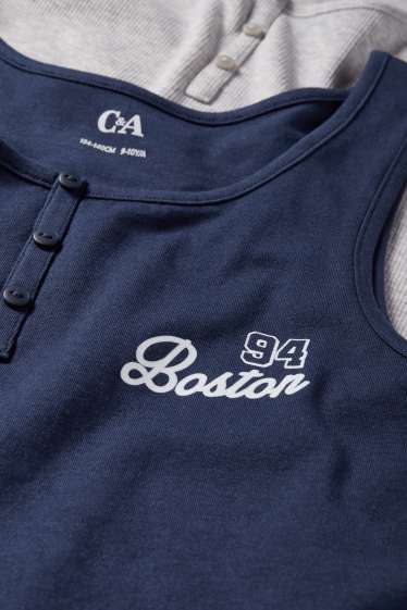 Enfants filles - Lot de 2 - Boston - maillot de corps - gris clair / bleu foncé