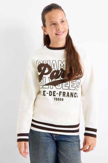 Children Girls - Paris - sweatshirt - brown / cremewhite