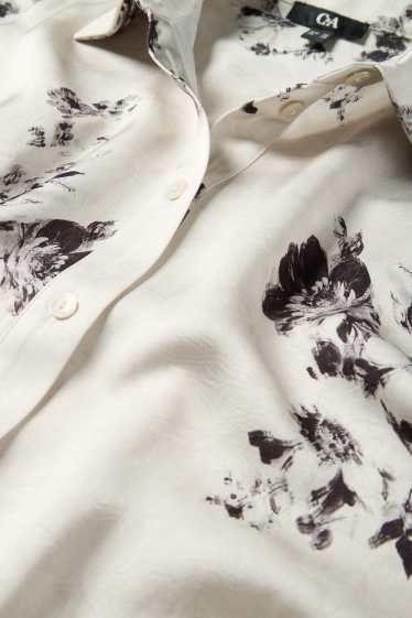Women - Blouse - floral - light beige