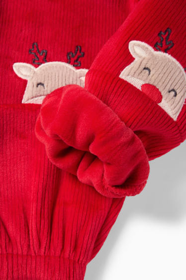 Bébés garçons - Renne - Pantalon de jogging chaud de Noël - finition côtelée - rouge