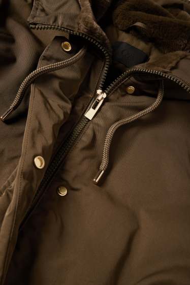 Femmes - Veste à capuche - doublée - finition déperlante - kaki