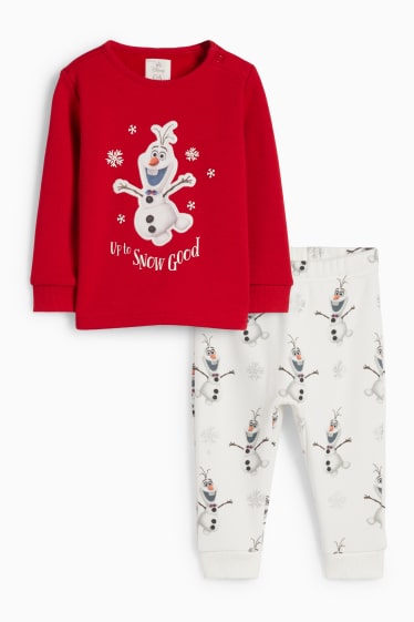 Unisex - Frozen - pigiama per neonati - 2 pezzi - rosso