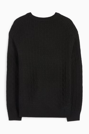 Men - Jumper - textured - black