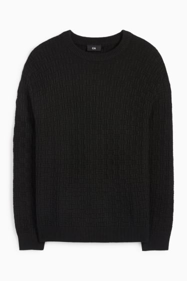 Men - Jumper - textured - black